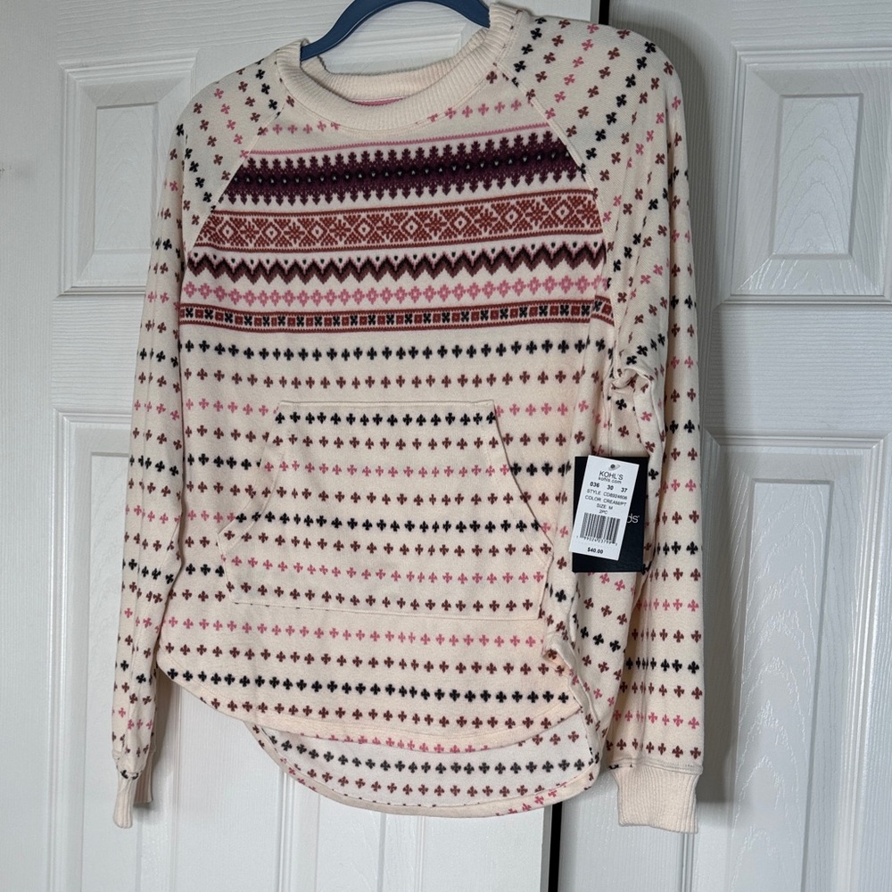 Women's Cream Patterned Crewneck Shirt NWT size medium